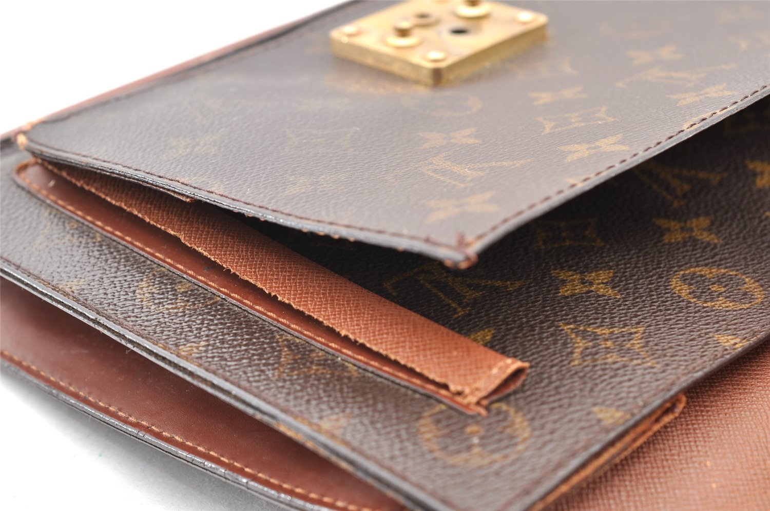 Authentic Louis Vuitton Monogram Monceau 2Way Hand Bag M51185 LV Junk 7758I