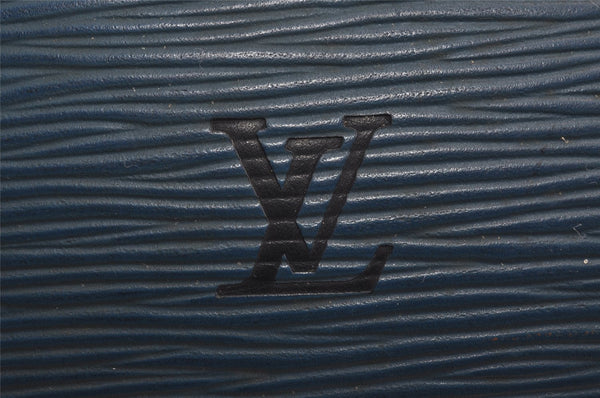 Authentic Louis Vuitton Epi Dauphine GM Cosmetic Pouch Blue M48435 Junk 7758J