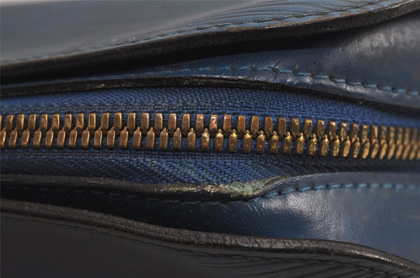 Authentic Louis Vuitton Epi Dauphine GM Cosmetic Pouch Blue M48435 Junk 7758J