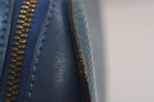 Authentic Louis Vuitton Epi Dauphine GM Cosmetic Pouch Blue M48435 Junk 7758J