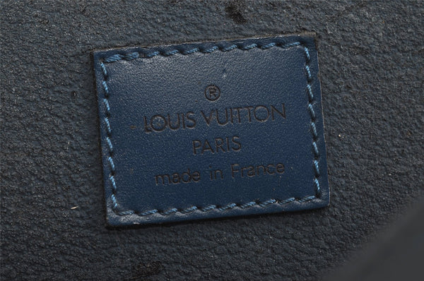 Authentic Louis Vuitton Epi Dauphine GM Cosmetic Pouch Blue M48435 Junk 7758J