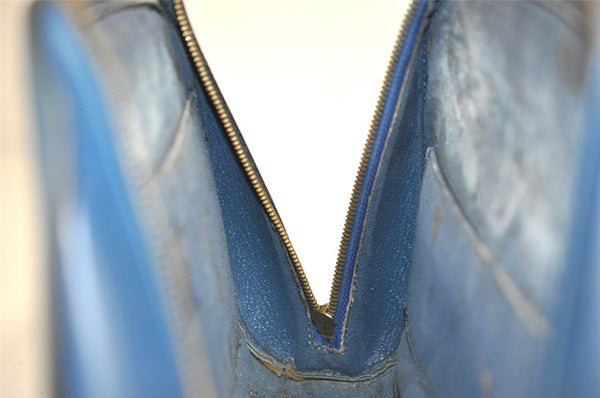 Authentic Louis Vuitton Epi Dauphine GM Cosmetic Pouch Blue M48435 Junk 7758J