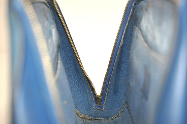 Authentic Louis Vuitton Epi Dauphine GM Cosmetic Pouch Blue M48435 Junk 7758J