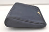 Authentic Christian Dior Trotter Clutch Bag Purse Canvas Leather Navy Blue 7759J