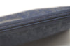 Authentic Christian Dior Trotter Clutch Bag Purse Canvas Leather Navy Blue 7759J