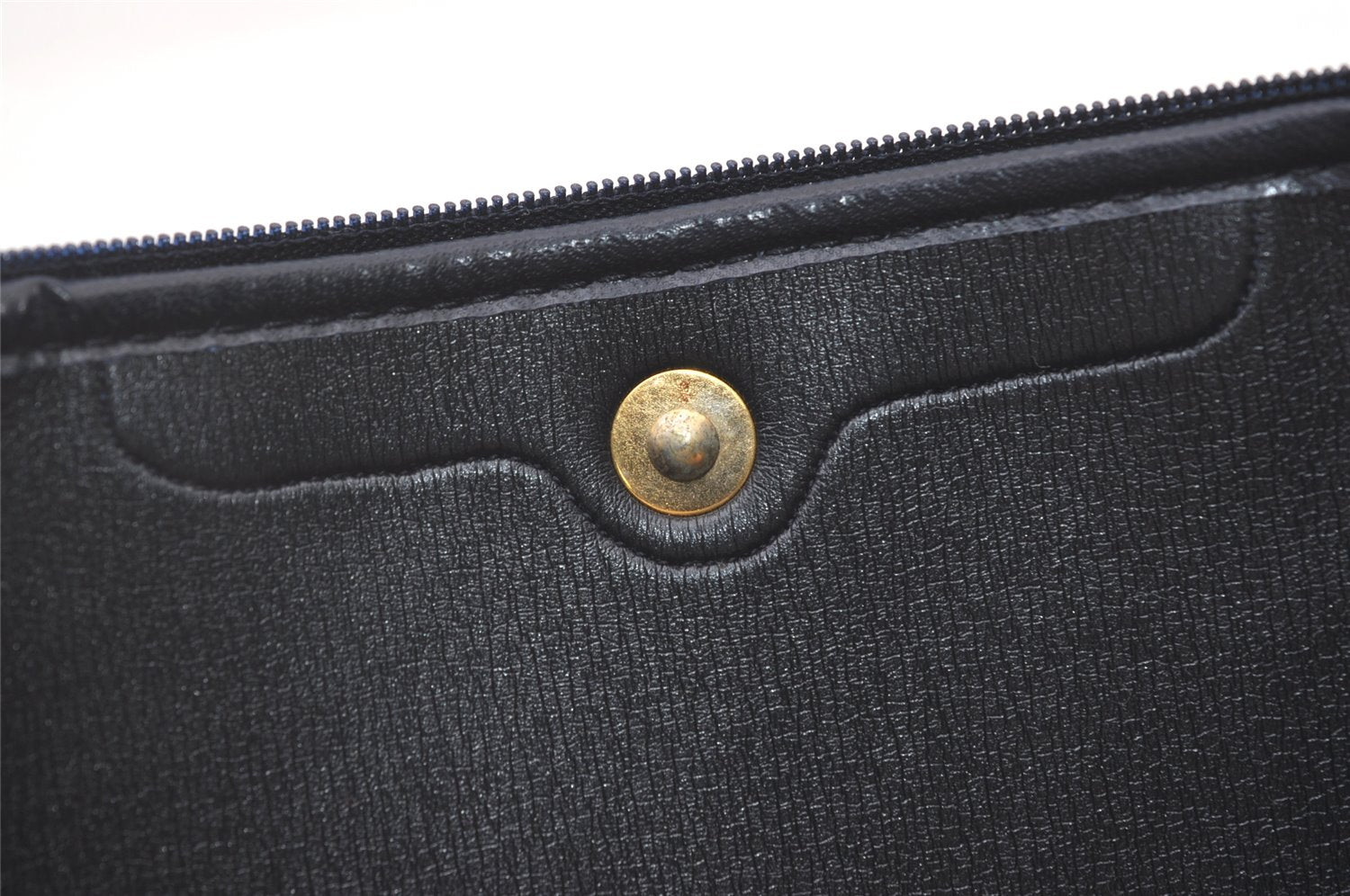 Authentic Christian Dior Trotter Clutch Bag Purse Canvas Leather Navy Blue 7759J