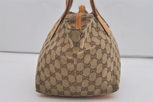 Authentic GUCCI Sherry Line Hand Tote Bag GG Canvas Leather 131228 Brown 7760I