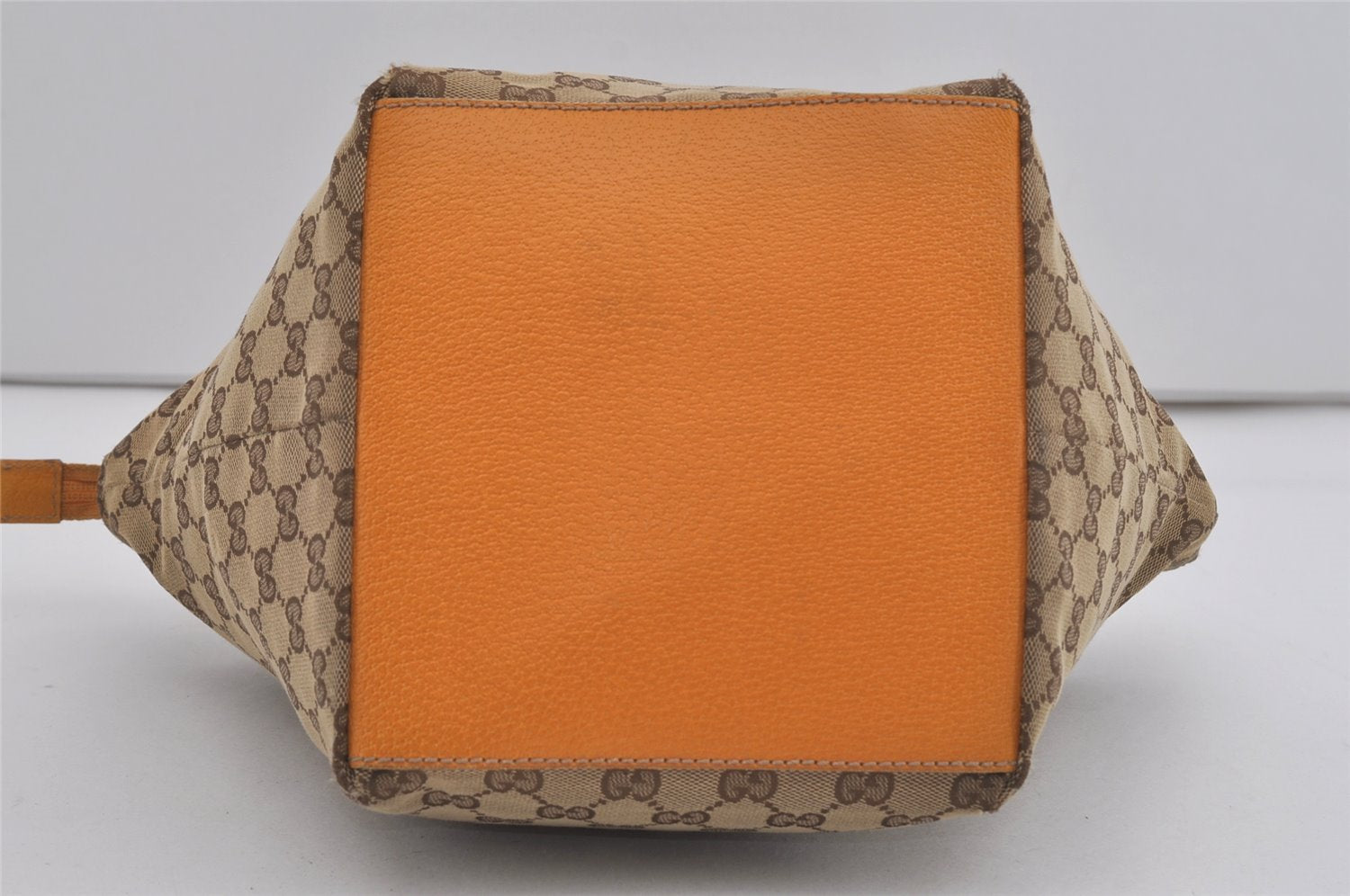 Authentic GUCCI Sherry Line Hand Tote Bag GG Canvas Leather 131228 Brown 7760I