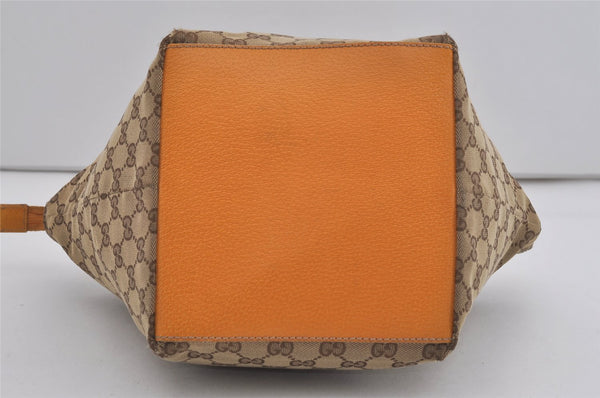 Authentic GUCCI Sherry Line Hand Tote Bag GG Canvas Leather 131228 Brown 7760I