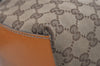 Authentic GUCCI Sherry Line Hand Tote Bag GG Canvas Leather 131228 Brown 7760I