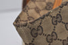 Authentic GUCCI Sherry Line Hand Tote Bag GG Canvas Leather 131228 Brown 7760I