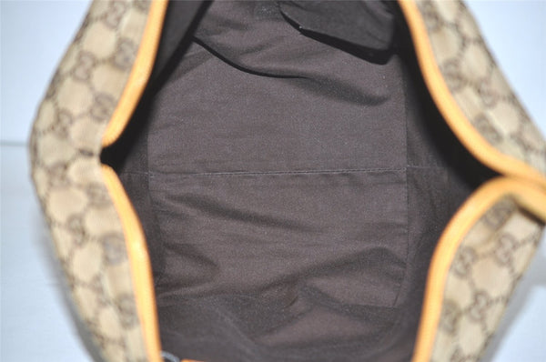 Authentic GUCCI Sherry Line Hand Tote Bag GG Canvas Leather 131228 Brown 7760I