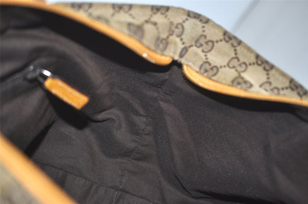 Authentic GUCCI Sherry Line Hand Tote Bag GG Canvas Leather 131228 Brown 7760I