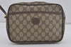 Authentic GUCCI Vintage Clutch Hand Bag Purse GG PVC Leather Brown Junk 7761I