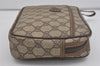 Authentic GUCCI Vintage Clutch Hand Bag Purse GG PVC Leather Brown Junk 7761I