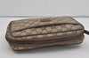 Authentic GUCCI Vintage Clutch Hand Bag Purse GG PVC Leather Brown Junk 7761I