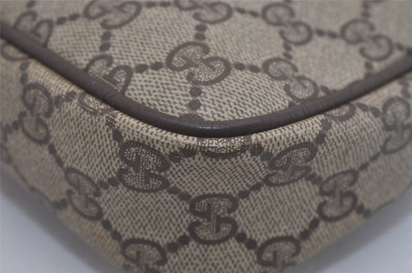 Authentic GUCCI Vintage Clutch Hand Bag Purse GG PVC Leather Brown Junk 7761I