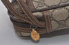 Authentic GUCCI Vintage Clutch Hand Bag Purse GG PVC Leather Brown Junk 7761I