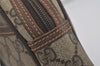 Authentic GUCCI Vintage Clutch Hand Bag Purse GG PVC Leather Brown Junk 7761I