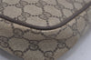 Authentic GUCCI Vintage Clutch Hand Bag Purse GG PVC Leather Brown Junk 7761I