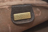 Authentic GUCCI Vintage Clutch Hand Bag Purse GG PVC Leather Brown Junk 7761I