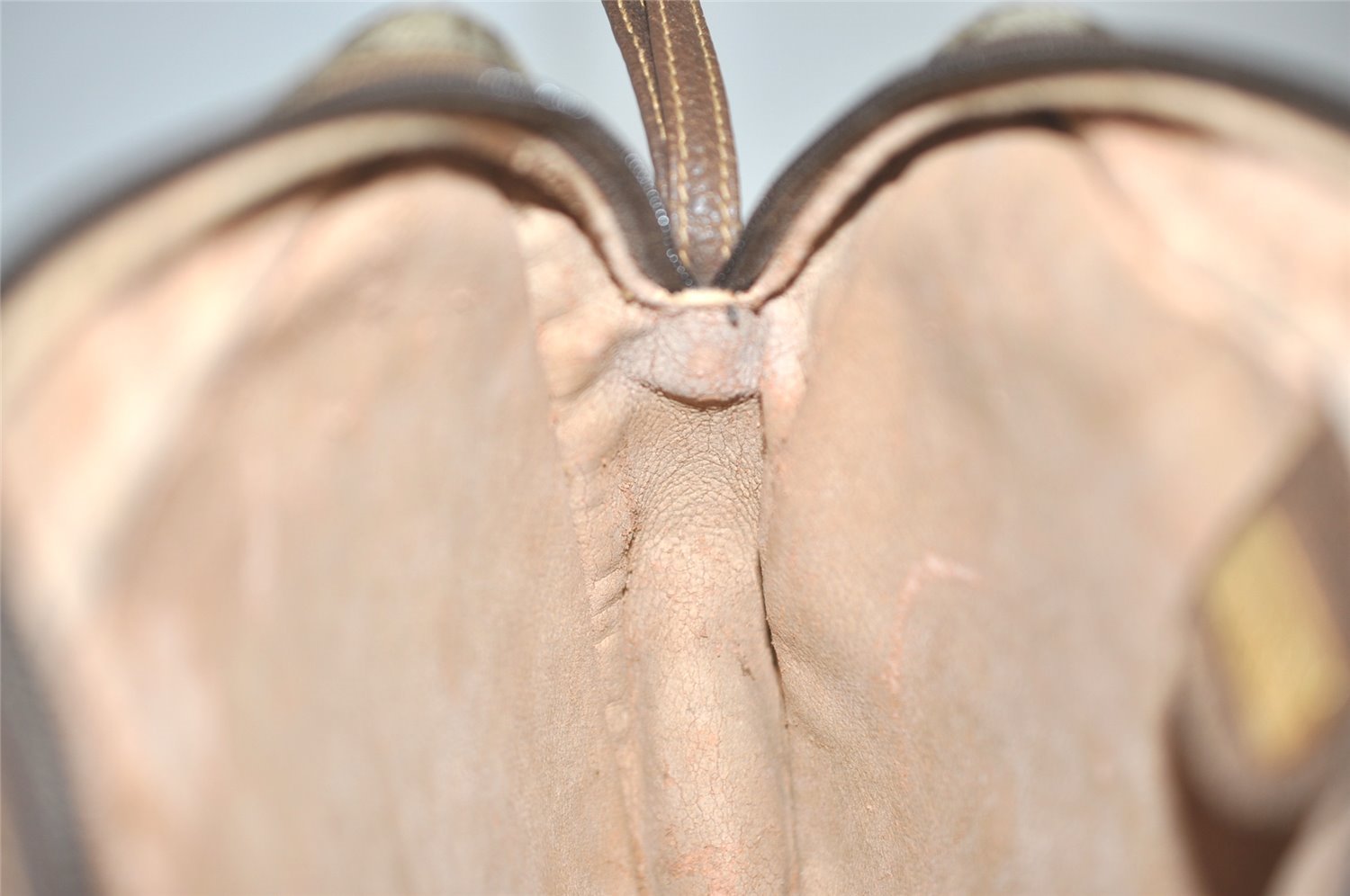 Authentic GUCCI Vintage Clutch Hand Bag Purse GG PVC Leather Brown Junk 7761I