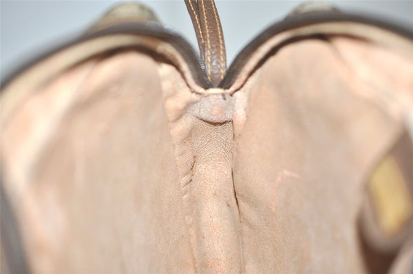 Authentic GUCCI Vintage Clutch Hand Bag Purse GG PVC Leather Brown Junk 7761I