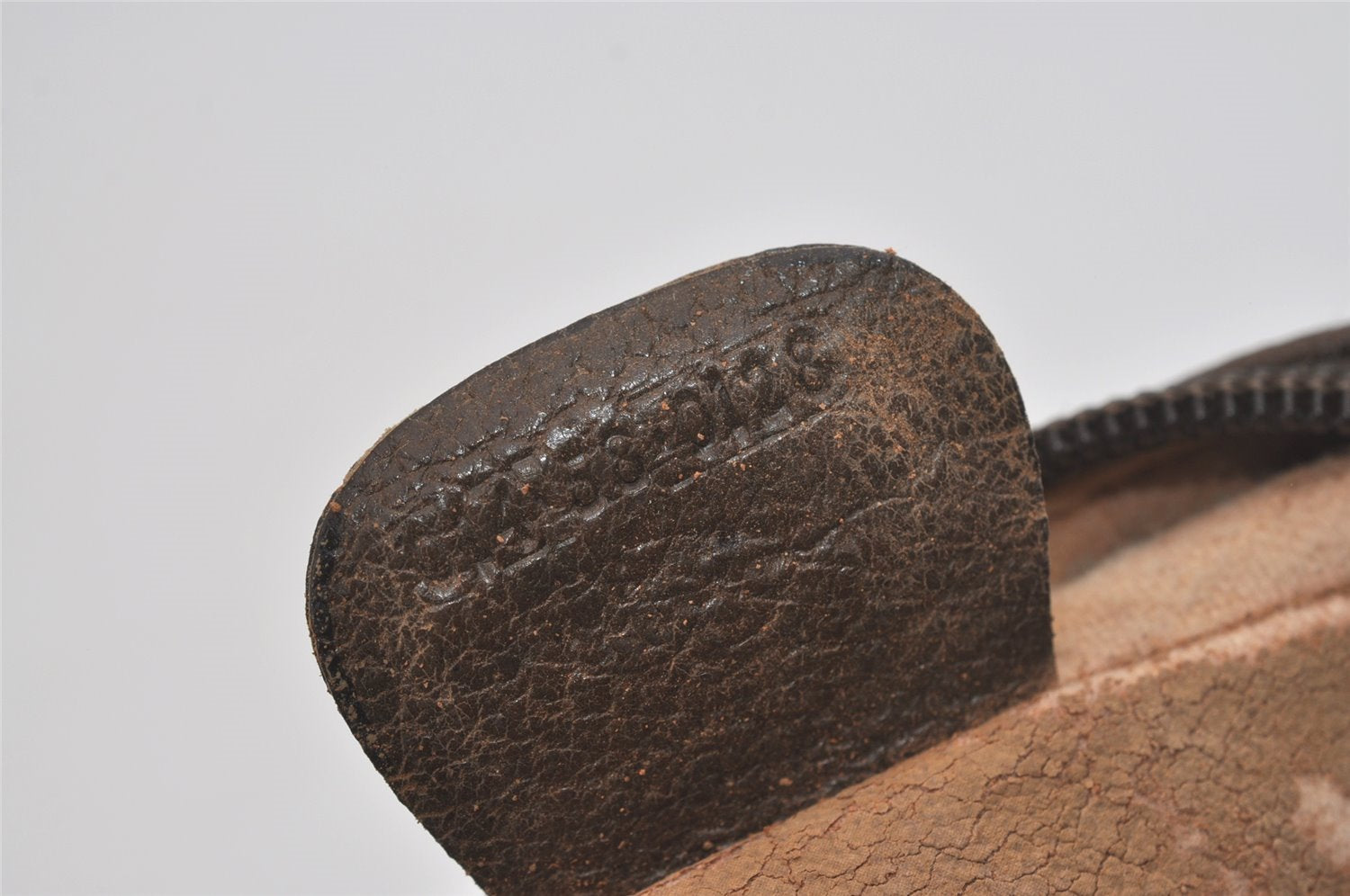 Authentic GUCCI Vintage Clutch Hand Bag Purse GG PVC Leather Brown Junk 7761I