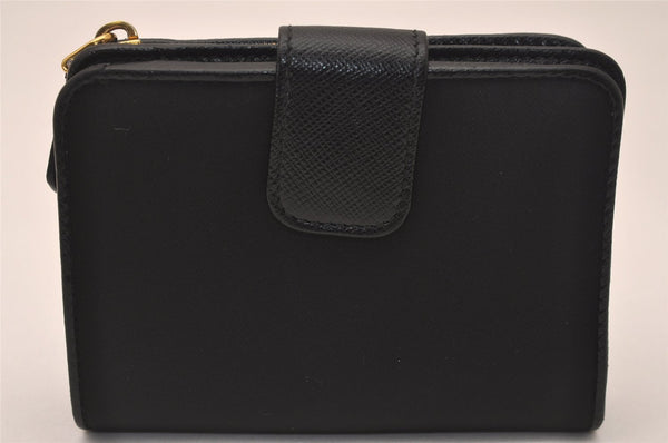 Authentic PRADA Vintage Nylon Saffiano Leather Bifold Wallet Purse Black 7762J