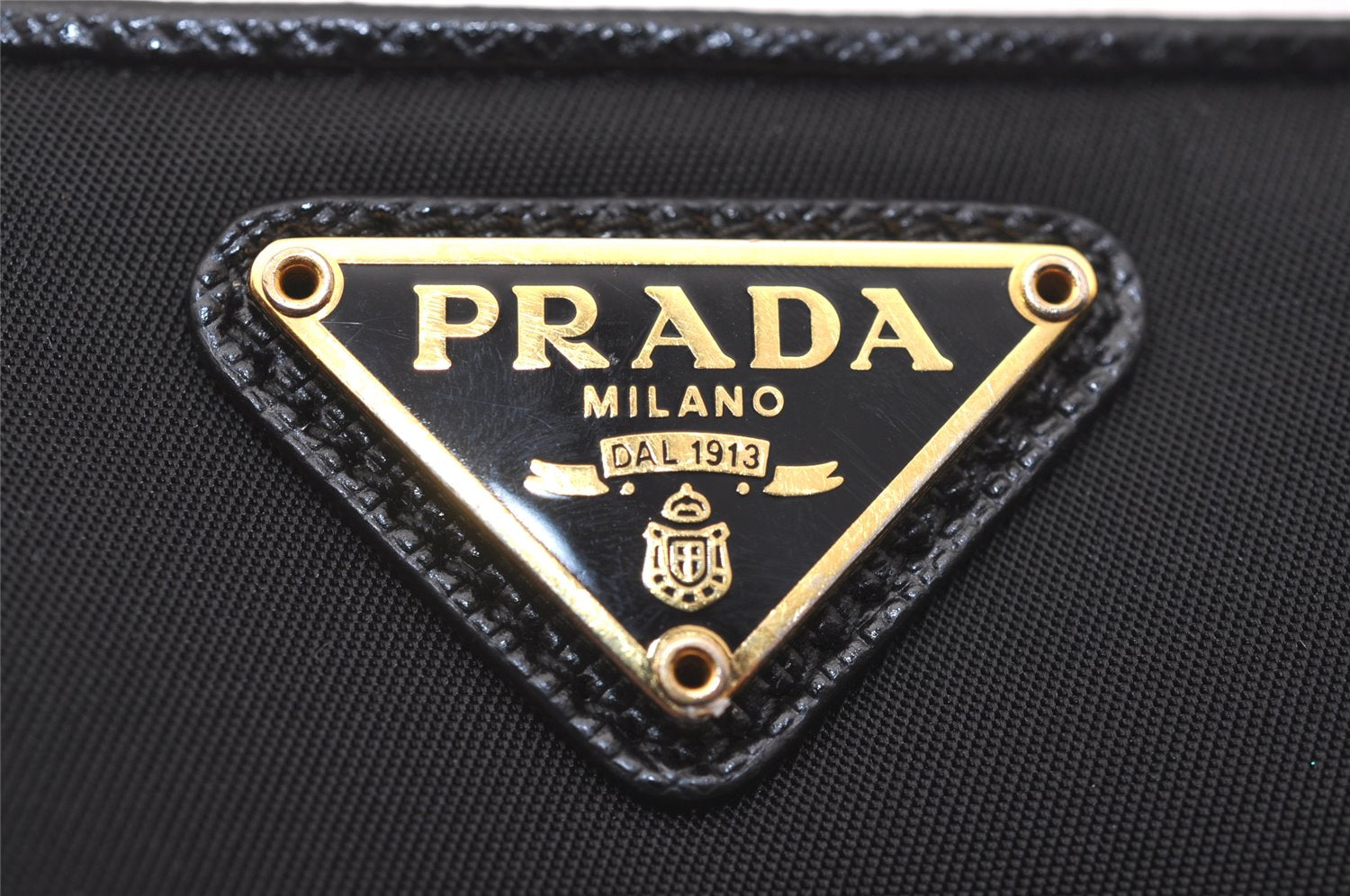 Authentic PRADA Vintage Nylon Saffiano Leather Bifold Wallet Purse Black 7762J