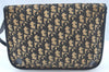Authentic Christian Dior Trotter Shoulder Bag Canvas Leather Navy Blue Junk 7763I