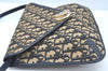 Authentic Christian Dior Trotter Shoulder Bag Canvas Leather Navy Blue Junk 7763I