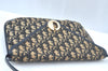 Authentic Christian Dior Trotter Shoulder Bag Canvas Leather Navy Blue Junk 7763I