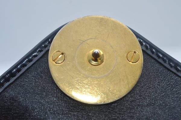 Authentic Christian Dior Trotter Shoulder Bag Canvas Leather Navy Blue Junk 7763I