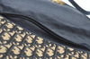 Authentic Christian Dior Trotter Shoulder Bag Canvas Leather Navy Blue Junk 7763I