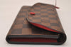 Authentic Louis Vuitton Damier Portefeuille Emilie Wallet Red N63544 LV 7764J