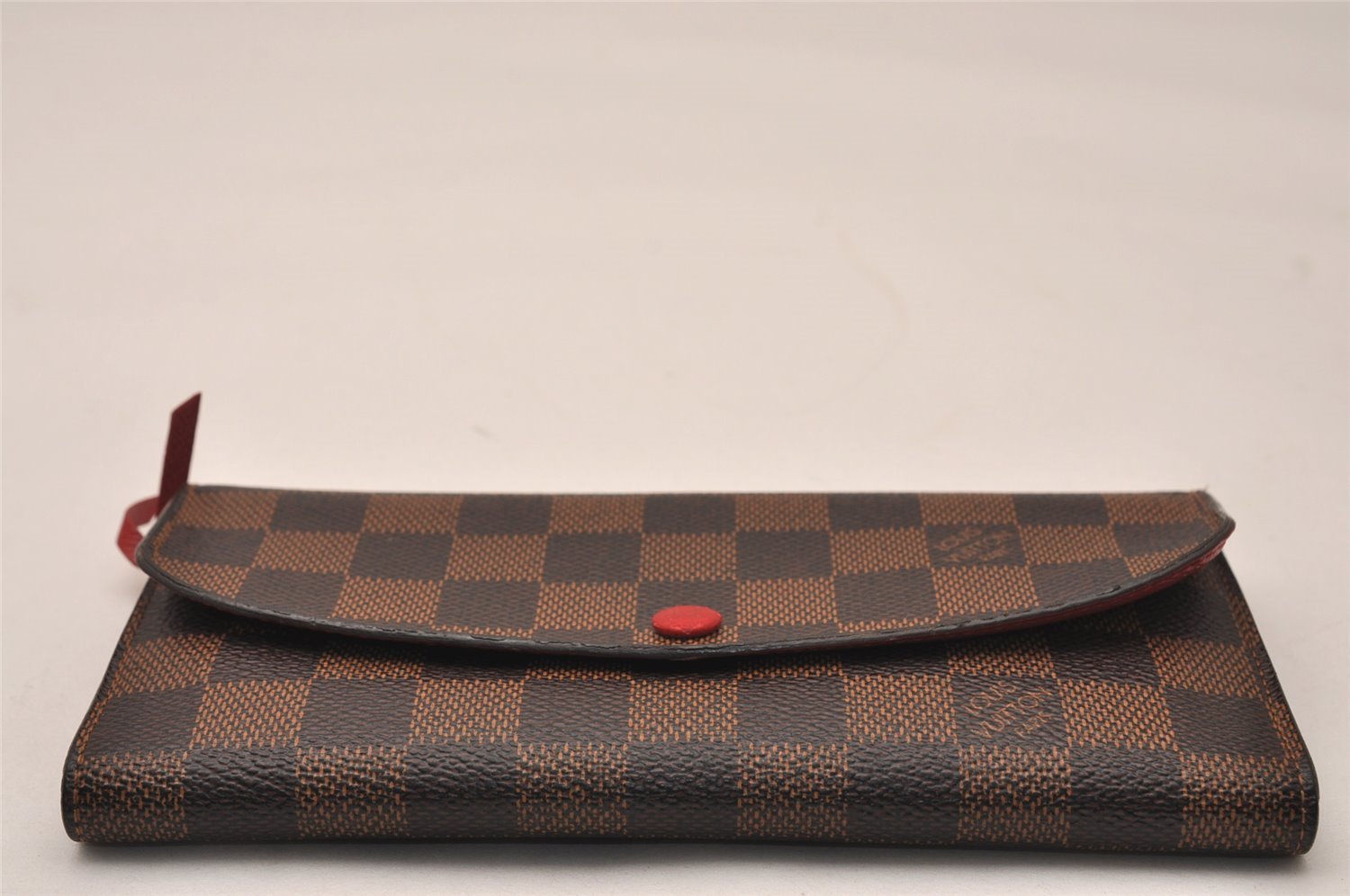 Authentic Louis Vuitton Damier Portefeuille Emilie Wallet Red N63544 LV 7764J