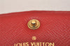 Authentic Louis Vuitton Damier Portefeuille Emilie Wallet Red N63544 LV 7764J