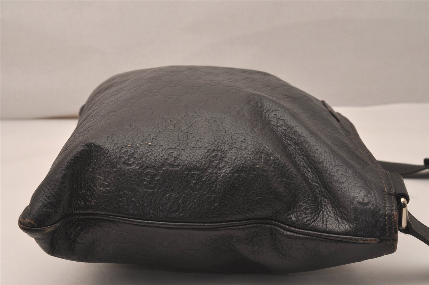 Authentic GUCCI Guccissima GG Leather Shoulder Cross Bag 201446 Brown 7765J