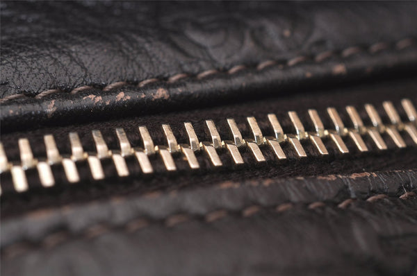 Authentic GUCCI Guccissima GG Leather Shoulder Cross Bag 201446 Brown 7765J