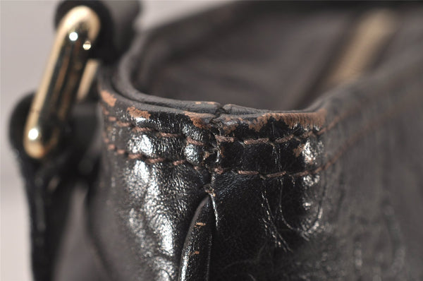 Authentic GUCCI Guccissima GG Leather Shoulder Cross Bag 201446 Brown 7765J