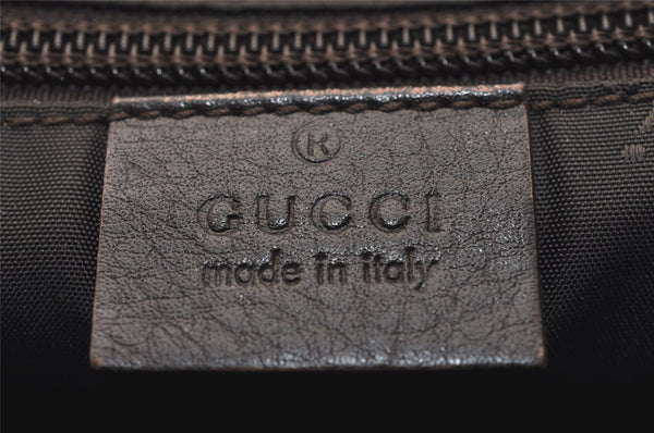 Authentic GUCCI Guccissima GG Leather Shoulder Cross Bag 201446 Brown 7765J