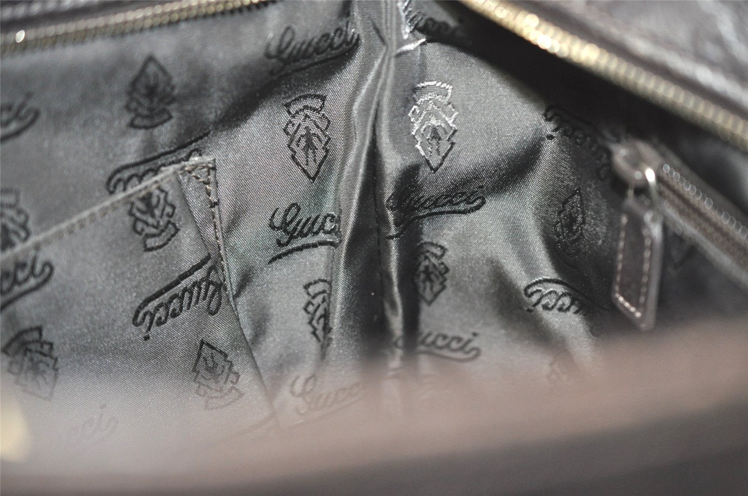 Authentic GUCCI Guccissima GG Leather Shoulder Cross Bag 201446 Brown 7765J