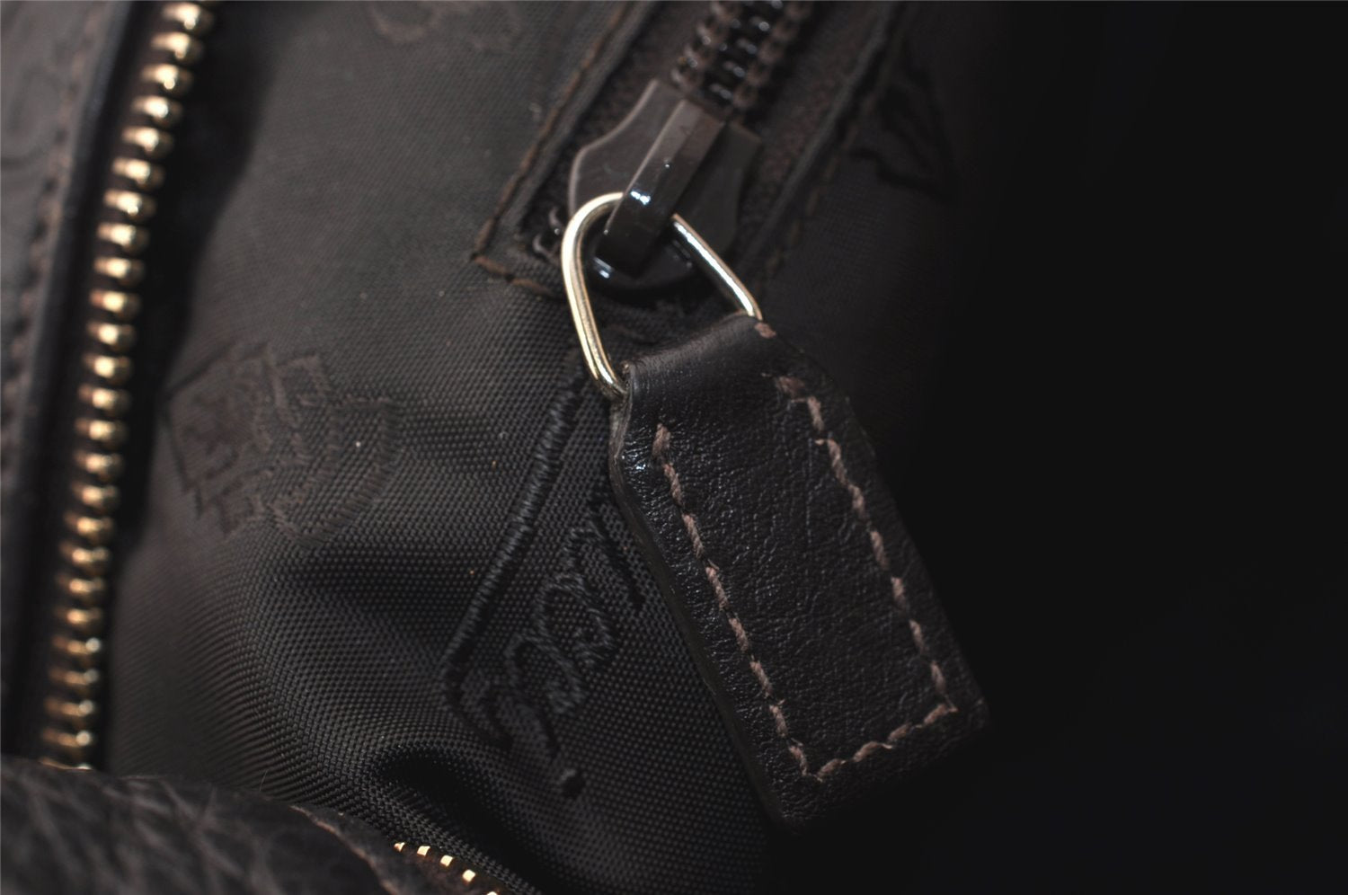 Authentic GUCCI Guccissima GG Leather Shoulder Cross Bag 201446 Brown 7765J