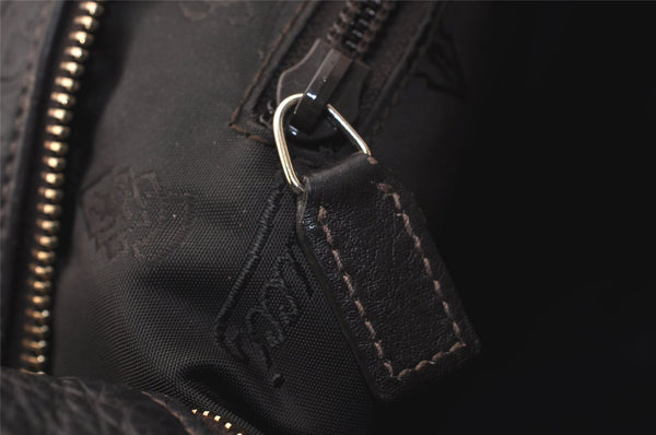 Authentic GUCCI Guccissima GG Leather Shoulder Cross Bag 201446 Brown 7765J