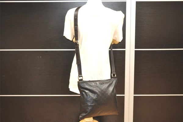 Authentic GUCCI Guccissima GG Leather Shoulder Cross Bag 201446 Brown 7765J