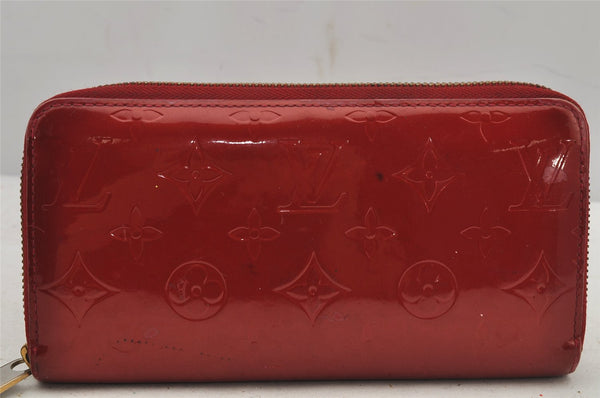 Authentic Louis Vuitton Vernis Zippy Wallet Long Purse Red M91981 LV 7767J