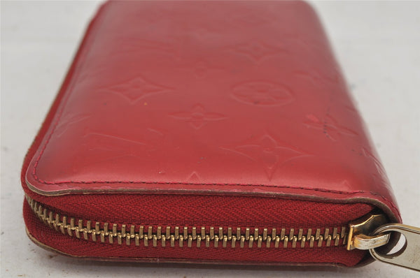 Authentic Louis Vuitton Vernis Zippy Wallet Long Purse Red M91981 LV 7767J