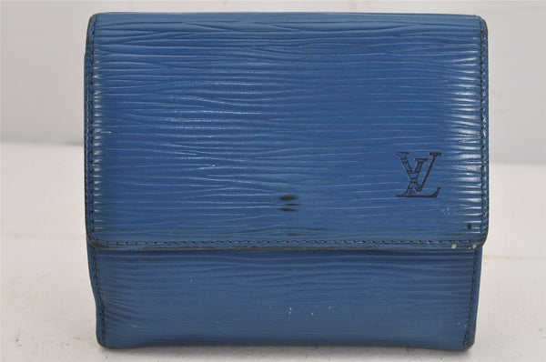 Louis Vuitton Epi Porte Monnaie Billets Cartes Credit Wallet M63485 Blue 7768J
