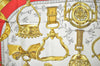 Authentic HERMES Carre 90 Scarf "ETRIERS" Silk Black Box 7769J